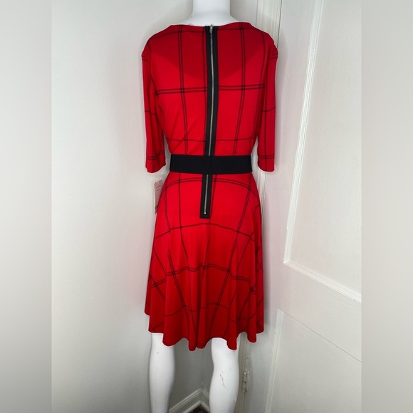 Julian Taylor NWT Red Plaid Women's Dress - Picture 10 of 11